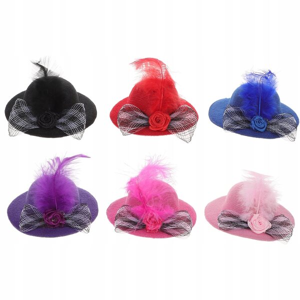 Set 6 Mini Cappellini Colorati per Bambole - Accessori Decorativi Creativi