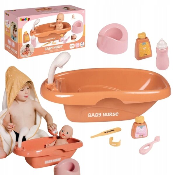 Smoby Baby Nurse Badeset mit Wanne und Zubehör für 42 cm große Puppen