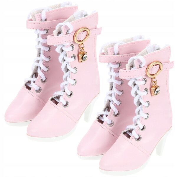 Set 2 paia di mini scarpe rosa con tacco alto per bambole, regalo creativo