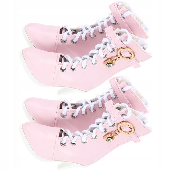 Set 2 paia di mini scarpe rosa con tacco alto per bambole, regalo creativo