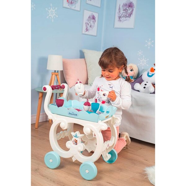 Kinder-Teewagen mit Tablett, Tassen und Spielzubehör