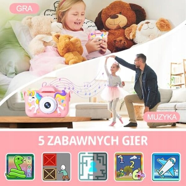Digitalkamera für Kinder 48 MP Doppelkamera Selfie und kreative Funktionen