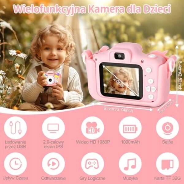 Digitalkamera für Kinder 48 MP Doppelkamera Selfie und kreative Funktionen