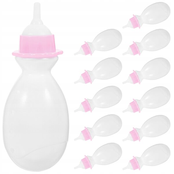 12 widerstandsfähige weiße Plastikflaschen für Rollenspielpuppen