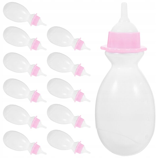 12 widerstandsfähige weiße Plastikflaschen für Rollenspielpuppen
