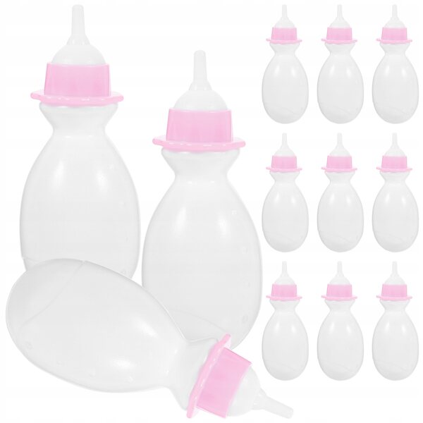 12 widerstandsfähige weiße Plastikflaschen für Rollenspielpuppen