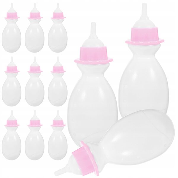 12 widerstandsfähige weiße Plastikflaschen für Rollenspielpuppen