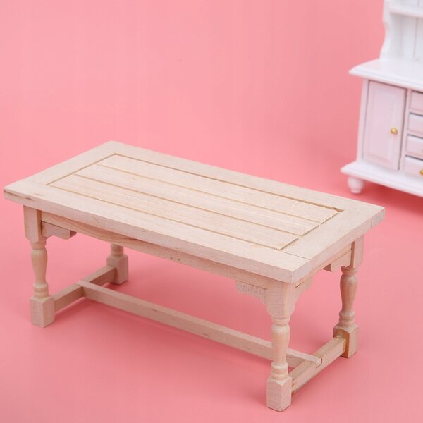 Mini tavolo in legno 1:12 per casa delle bambole, elegante e durevole