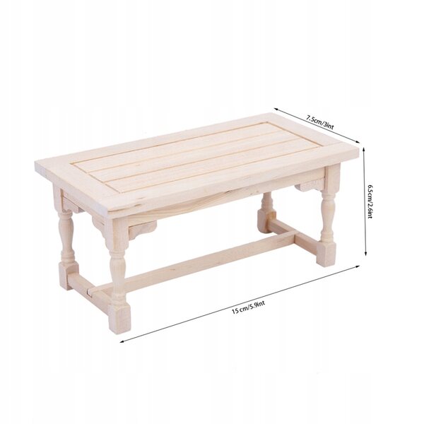 Mini tavolo in legno 1:12 per casa delle bambole, elegante e durevole