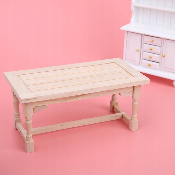 Mini tavolo in legno 1:12 per casa delle bambole, elegante e durevole