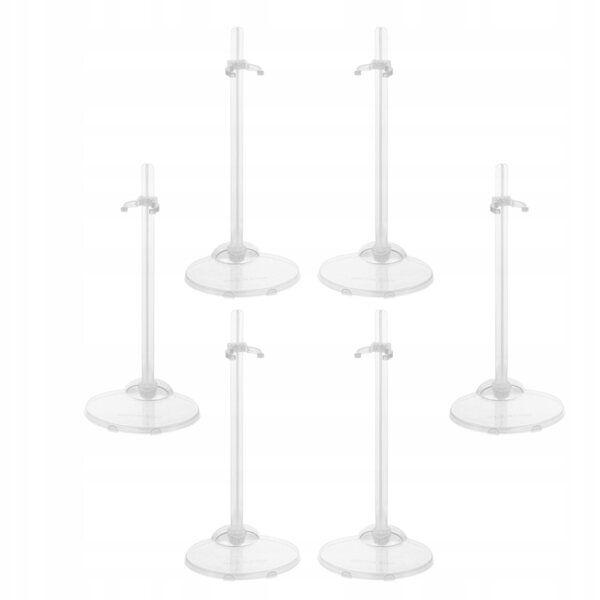 Set 6 supporti trasparenti in plastica per esposizione bambole