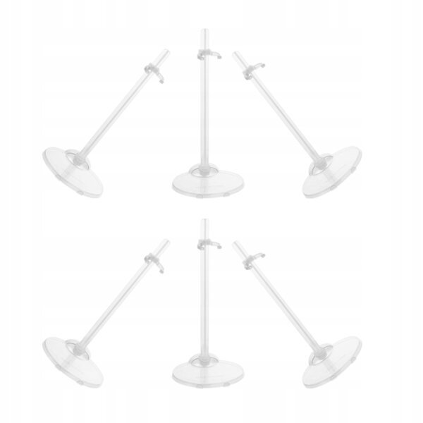 Set 6 supporti trasparenti in plastica per esposizione bambole