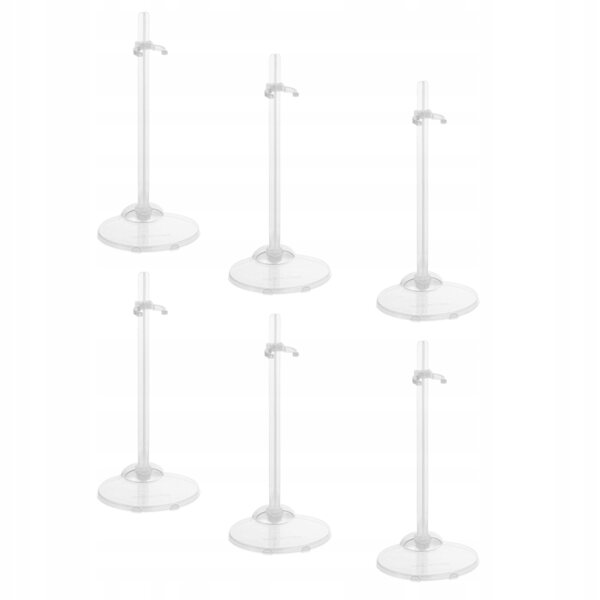 Set 6 supporti trasparenti in plastica per esposizione bambole