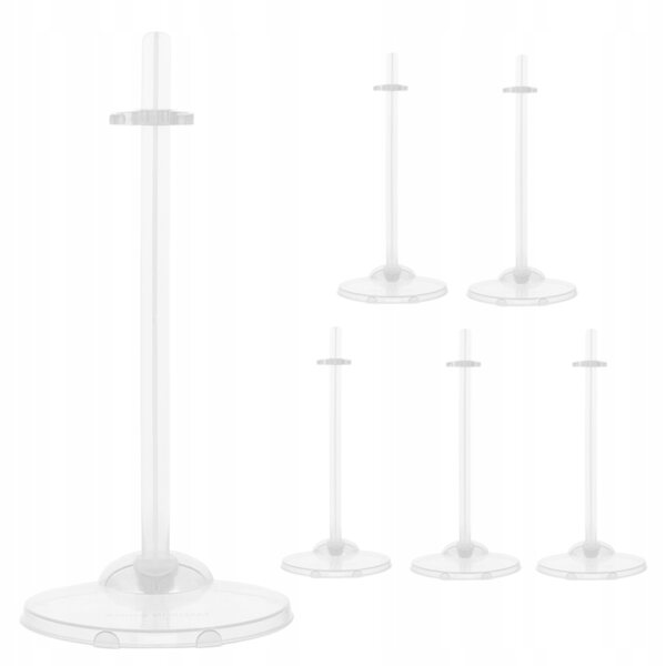 Set 6 supporti trasparenti in plastica per esposizione bambole