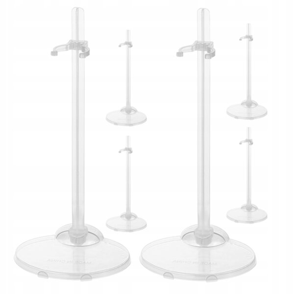 Set 6 supporti trasparenti in plastica per esposizione bambole