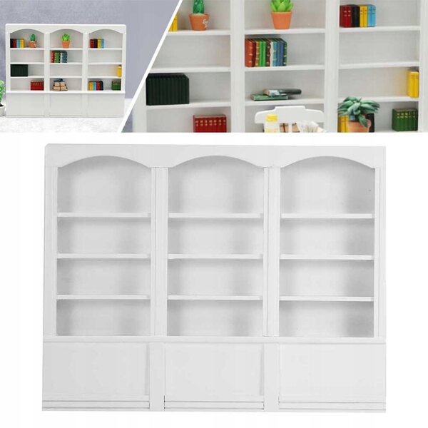 Mini libreria in legno 1:12 per casa delle bambole, accessorio decorativo e funzionale