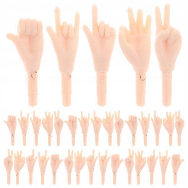 100 Stück beige PVC-Hände für Miniaturpuppen – DIY-Zubehör