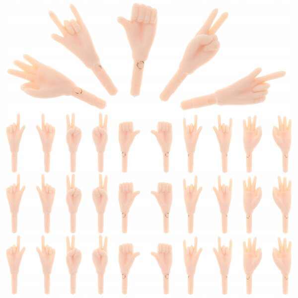 100 Stück beige PVC-Hände für Miniaturpuppen – DIY-Zubehör
