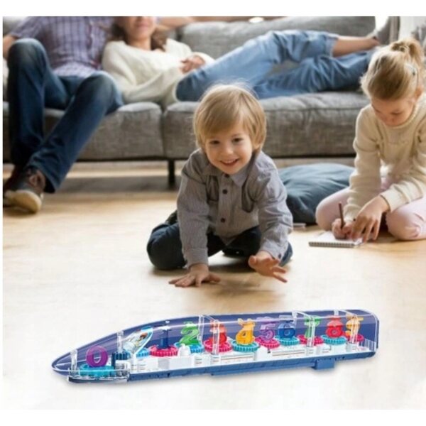 Giocattolo Treno Trasparente Interattivo con Luci e Musica per Bambini 5+