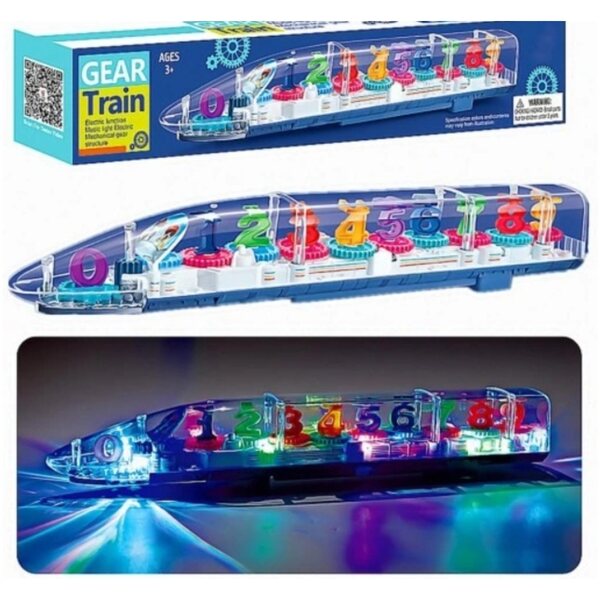 Giocattolo Treno Trasparente Interattivo con Luci e Musica per Bambini 5+