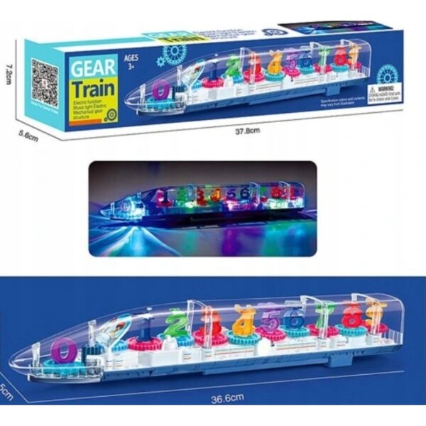 Giocattolo Treno Trasparente Interattivo con Luci e Musica per Bambini 5+