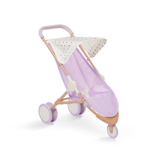 LullaBaby Set Accessori per Bambole con Seggiolone, Lettino e Passeggino Lila