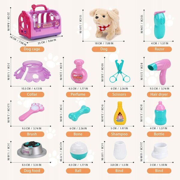 Kleines Veterinärset mit interaktivem Hund und Zubehör – Lernspielzeug für Kinder