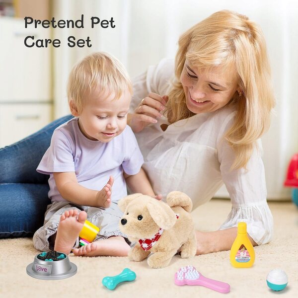 Kleines Veterinärset mit interaktivem Hund und Zubehör – Lernspielzeug für Kinder