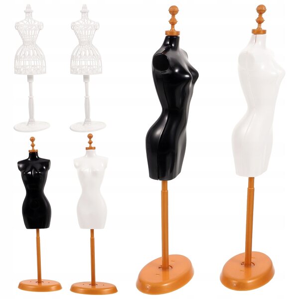 Set 6 Manichini in Plastica Resistenti per Abiti da Bambola - Espositori Miniature