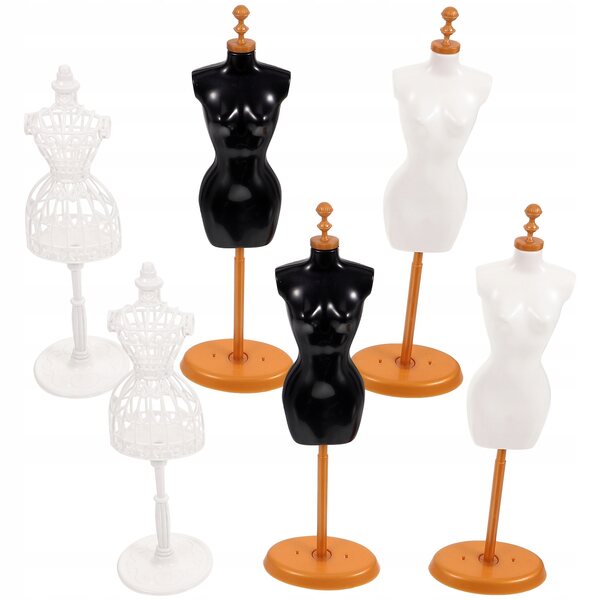 Set 6 Manichini in Plastica Resistenti per Abiti da Bambola - Espositori Miniature