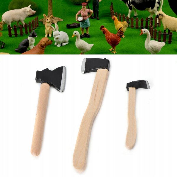 Miniatur-Landwirtschaftswerkzeuge aus Holz und Metall im Maßstab 1:12 für Puppen