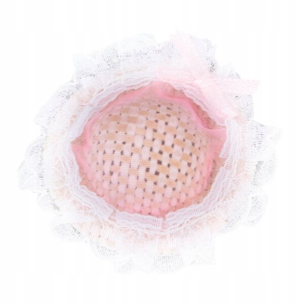 Mini cappello rosa da collezione in scala 1:12 per bambole e diorami