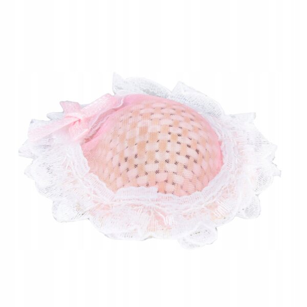 Mini cappello rosa da collezione in scala 1:12 per bambole e diorami