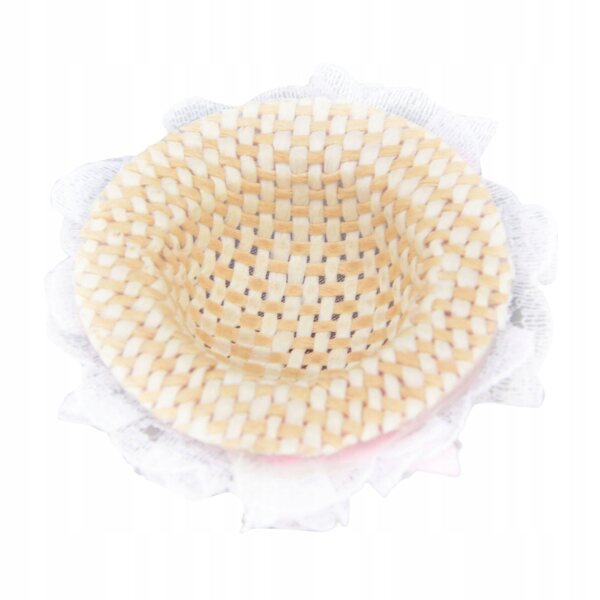 Mini cappello rosa da collezione in scala 1:12 per bambole e diorami