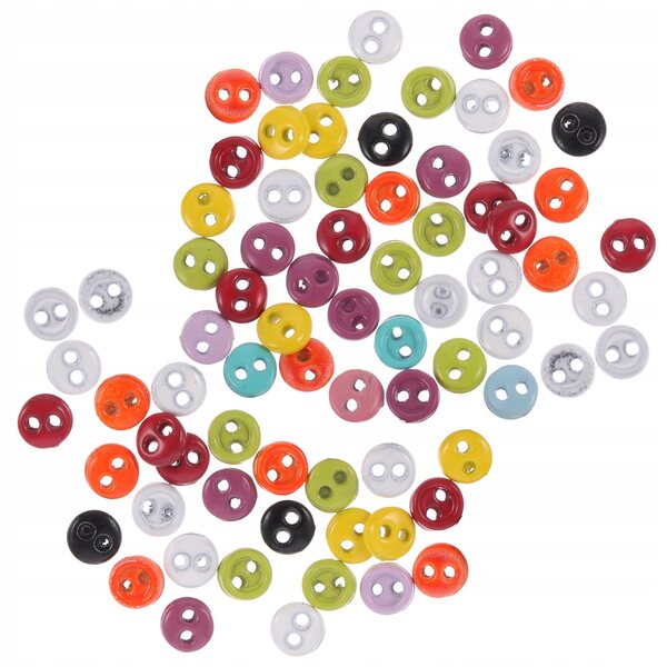 100 bunte Mini-Knöpfe für Puppenkleidung – kreatives Zubehör für Wiederverwendung und Heimwerken