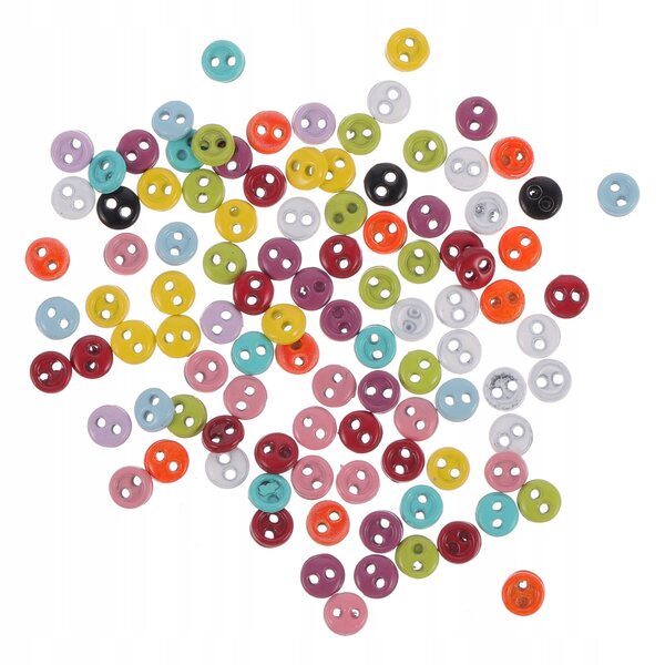 100 bunte Mini-Knöpfe für Puppenkleidung – kreatives Zubehör für Wiederverwendung und Heimwerken
