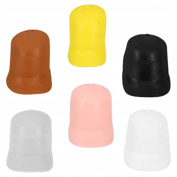 Set da 6 mini cappelli decorativi colorati in plastica per fai da te e giochi