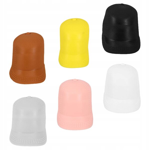 Set da 6 mini cappelli decorativi colorati in plastica per fai da te e giochi
