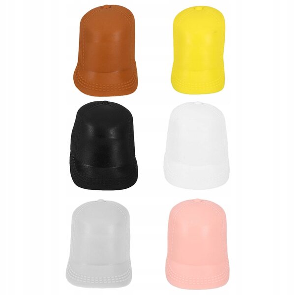 Set da 6 mini cappelli decorativi colorati in plastica per fai da te e giochi