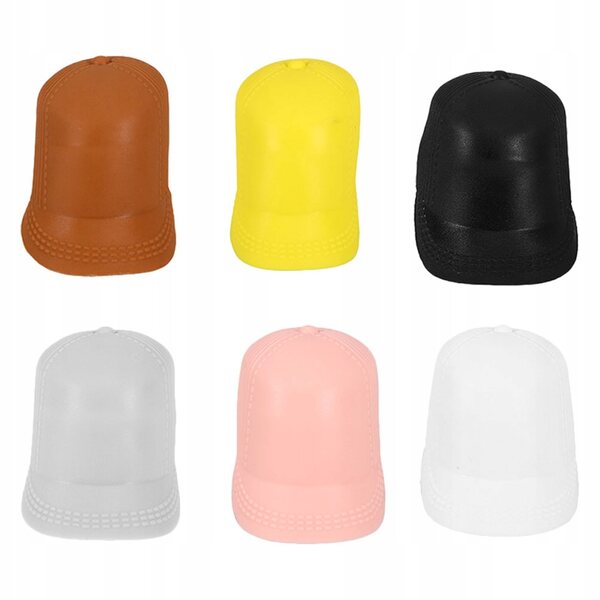 Set da 6 mini cappelli decorativi colorati in plastica per fai da te e giochi