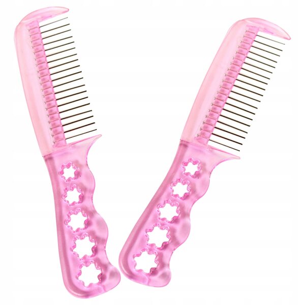 Set 2 Spazzole Rosa per Cura e Pettinatura di Parrucche e Capelli Sintetici