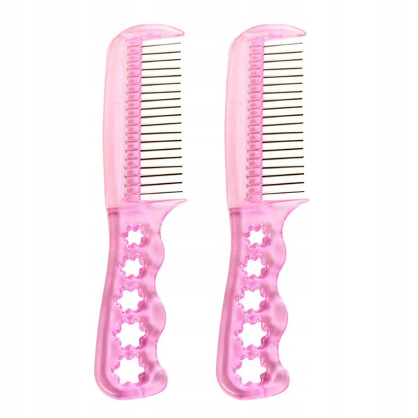 Set 2 Spazzole Rosa per Cura e Pettinatura di Parrucche e Capelli Sintetici