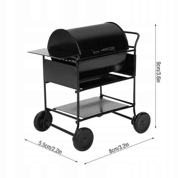 Mini barbecue stand carretto 1/12 accessori per casa delle bambole