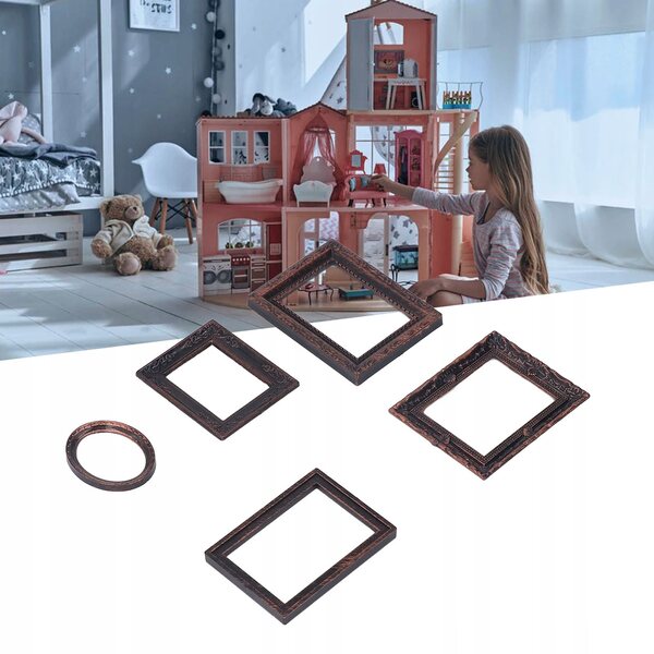 Miniature cornici vintage realistico set 5 pezzi per casa bambole 1/12