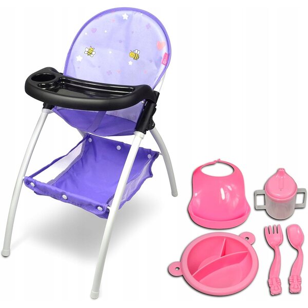 ANIVIA Rosa Stuhl für Puppen bis 40 cm mit Spieltablett