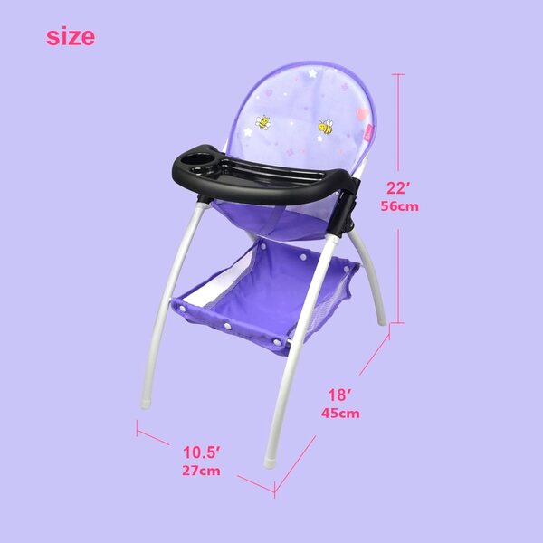 ANIVIA Rosa Stuhl für Puppen bis 40 cm mit Spieltablett