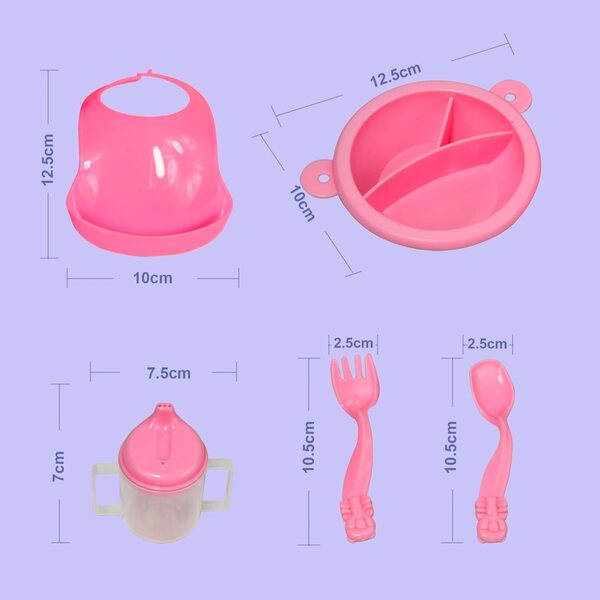 ANIVIA Rosa Stuhl für Puppen bis 40 cm mit Spieltablett