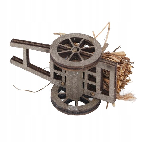 Miniatur-Gartenwagen aus Holz als Dekoration für das Puppenhaus