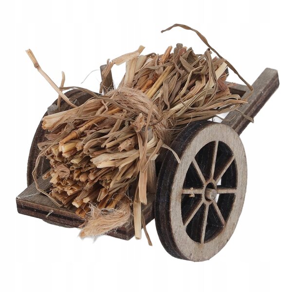 Miniatur-Gartenwagen aus Holz als Dekoration für das Puppenhaus