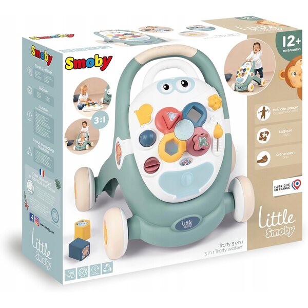 Chodzik für Kinder 3 in 1 mit interaktivem Whiteboard und Trolley für Puppen ab 12 Monaten